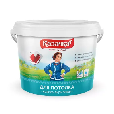 Краска Престиж ВД-АК КАЗАЧКА (W-1) для потолка 13 кг