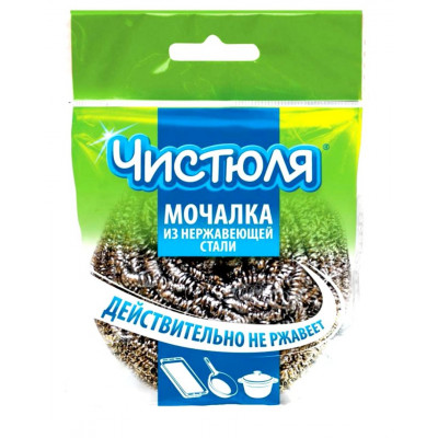 Губка для посуды Чистюля металлическая МАКСИ, 1шт/упак